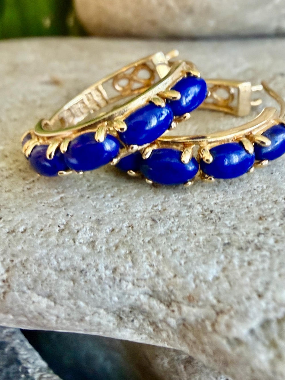 14 karat gold and lapis earrings